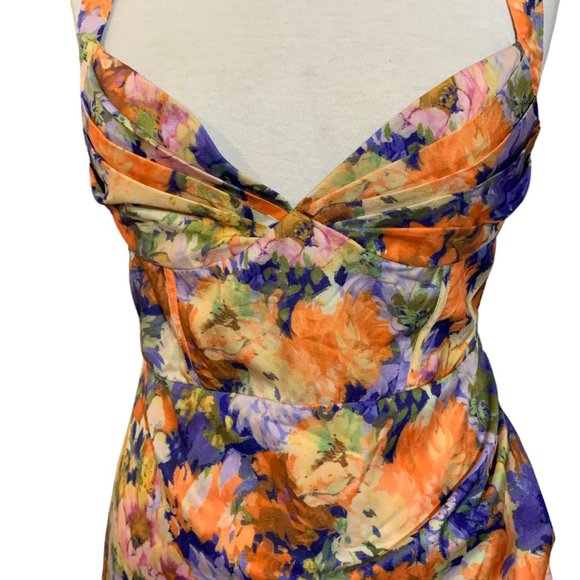 Cider Floral Sweetheart Event Asymmetric Dress - Picture 4 of 11